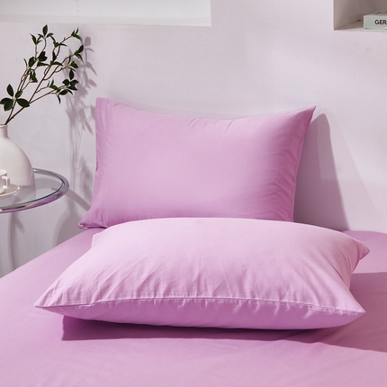 91家纺网 家纺一手货源 找家纺 （总）晶缦家纺 2025新款喷气全棉13376纯棉斜纹纯色多规格四件套和单品-沐色系列 单枕套