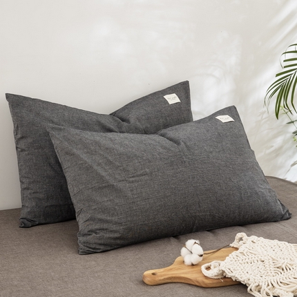 91家纺网 家纺一手货源 找家纺 （总）大黄蜂家居家纺 2025新款日式纯棉水洗棉信封式枕套