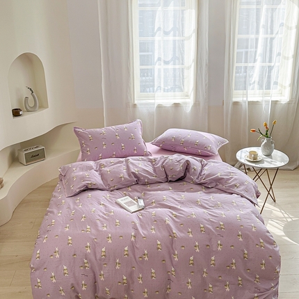 91家纺网 家纺一手货源 找家纺 （总）洋铭区（原狠狠爱） 2024新款全棉双层纱四件套