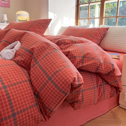 91家纺网 家纺一手货源 找家纺 （总）北欧良品 2024新款A类全棉色织水洗棉单被套