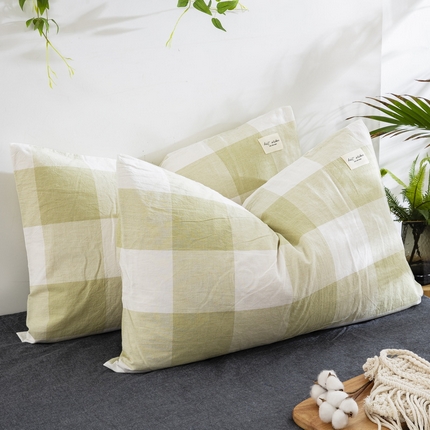 91家纺网 家纺一手货源 找家纺 （总）大黄蜂家居家纺 2025新款日式纯棉水洗棉信封式枕套