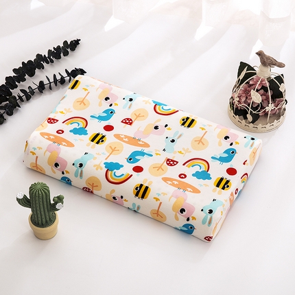 91家纺网 家纺一手货源 找家纺 大黄蜂家居家纺 2025新款针织棉儿童乳胶枕 彩虹