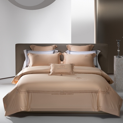 91家纺网 家纺一手货源 找家纺 （总）高大尚2025春夏新品长绒棉高端绣花四件套-法尔曼