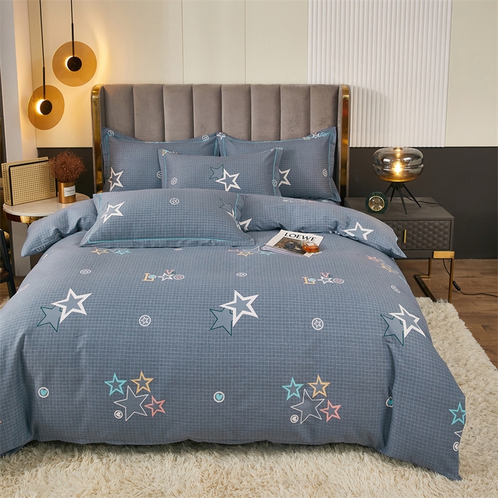 91家纺网 家纺一手货源 找家纺 尚帛 2024新款新疆棉磨毛印花单品被套 星光耀-灰