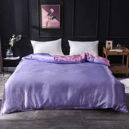 91家纺网 家纺一手货源 找家纺 经年 2025新款特价款丝绸冰丝单品套件系列 四件套 雪青粉色