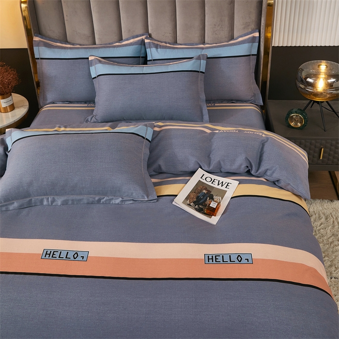 91家纺网 家纺一手货源 找家纺 尚帛 2024新款新疆棉磨毛印花单品被套 致青春-灰