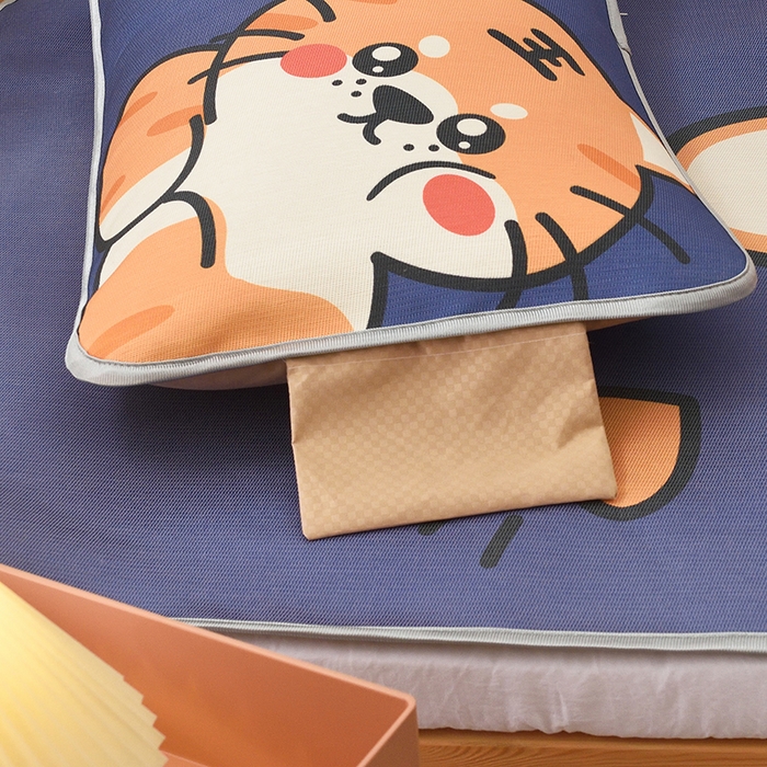 91家纺网 家纺一手货源 找家纺 多乐家纺 2024新款学生床数码大版印花冰丝凉席 萌虎