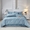 91家纺网 家纺一手货源 找家纺 晶缦家纺 2024新款喷气全棉13376纯棉斜纹纯色多规格四件套和单品-沐色系列 四件套 沐色-雾霾蓝