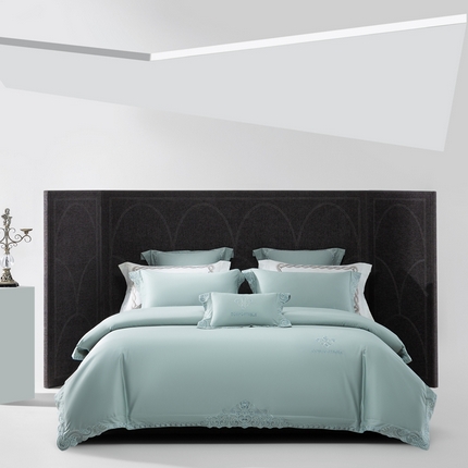 91家纺网 家纺一手货源 找家纺 （总）高大尚2025春夏新品长绒棉高端绣花四件套-黛芙妮