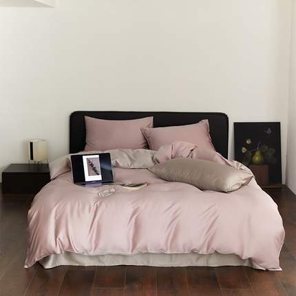 91家纺网 家纺一手货源 找家纺 （总）沐晴家纺 2025新款60兰精天丝简约轻奢纯色四件套