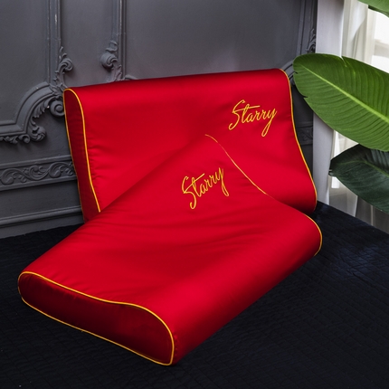 91家纺网 家纺一手货源 找家纺 大黄蜂家居家纺 2025新款60长绒棉纯棉乳胶枕套 玫瑰红