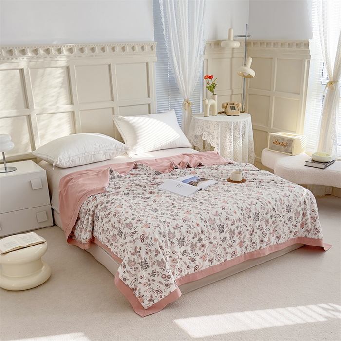 91家纺网 家纺一手货源 找家纺 青螺家纺2024新款50S天丝夏凉被 米洛-桔