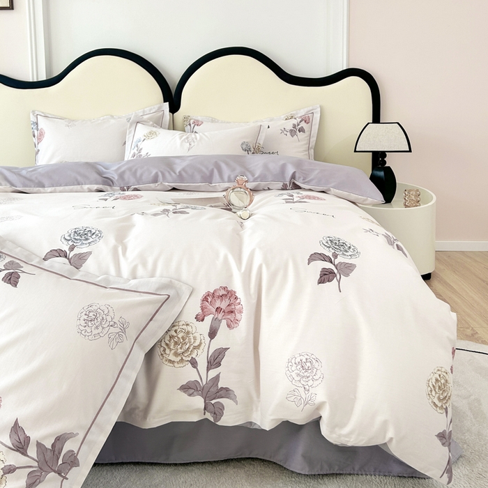 91家纺网 家纺一手货源 找家纺 橙艺家居 2024新款铂金云棉四件套 芙晚