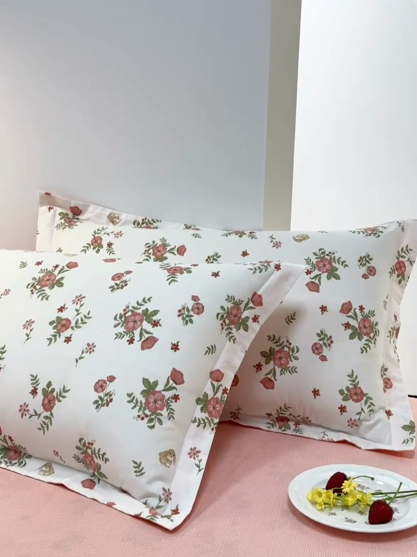 91家纺网 家纺一手货源 找家纺 元元被芯 2024新款小清新全棉套件单品-单枕套 古茗