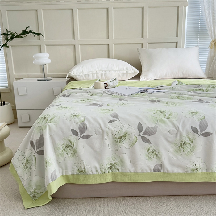 91家纺网 家纺一手货源 找家纺 青螺家纺2024新款50S天丝夏凉被 浪漫-夏绿