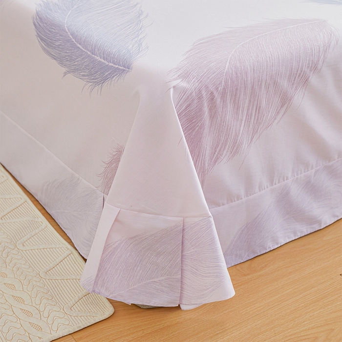 91家纺网 家纺一手货源 找家纺 元元被芯 2024新款小清新全棉套件单品-单床单 且听风吟-粉