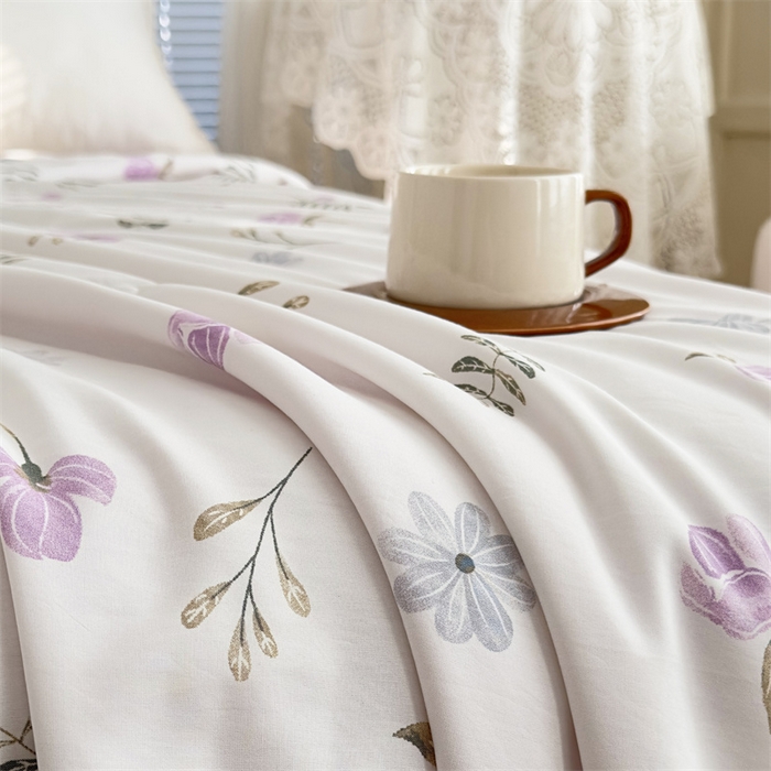 91家纺网 家纺一手货源 找家纺 青螺家纺2024新款50S天丝夏凉被 花满香-紫