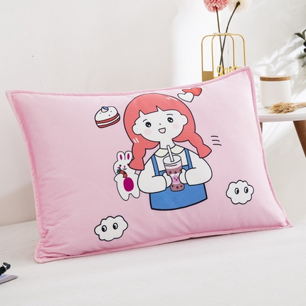 91家纺网 家纺一手货源 找家纺 （总）大黄蜂家居家纺 2025新款水晶绒卡通图案枕套-平面款水晶绒枕套