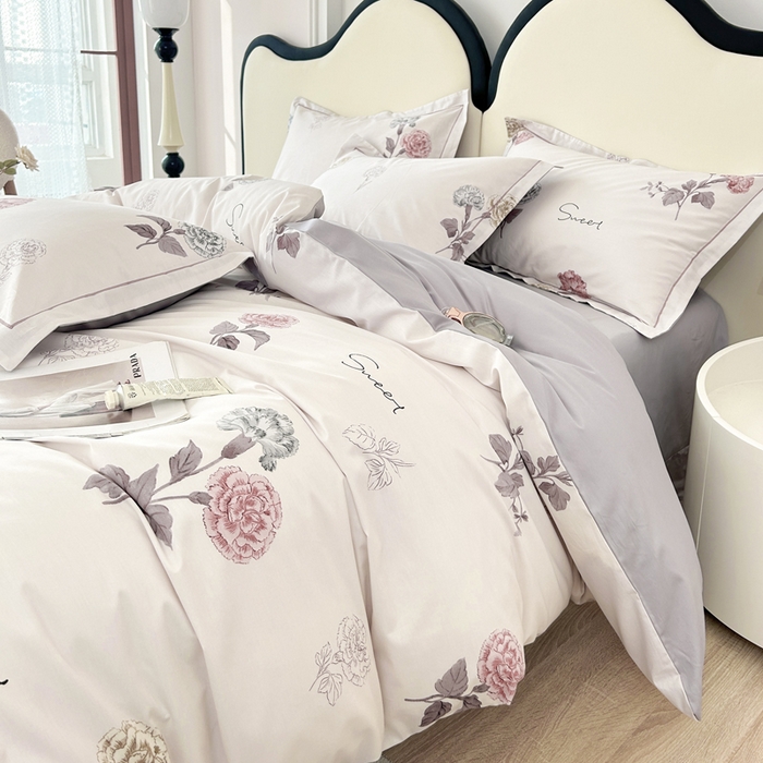 91家纺网 家纺一手货源 找家纺 橙艺家居 2024新款铂金云棉四件套 芙晚