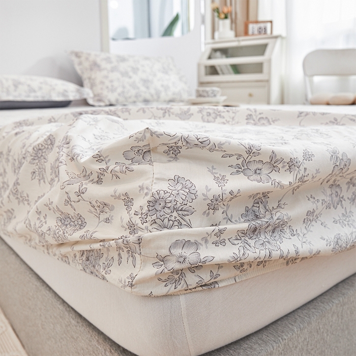 91家纺网 家纺一手货源 找家纺 元元被芯 2024新款小清新全棉套件单品-单床笠 洛莉