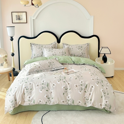 91家纺网 家纺一手货源 找家纺 橙艺家居 2024新款铂金云棉四件套 萱草梦