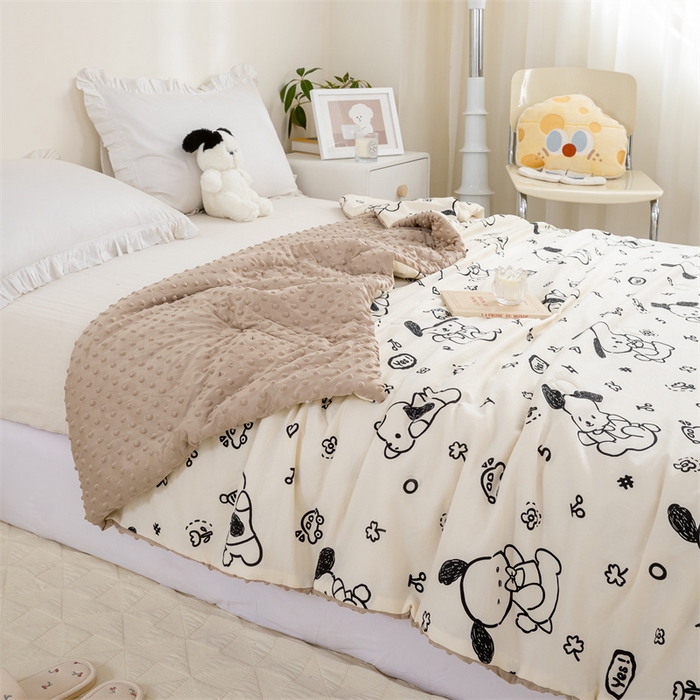 91家纺网 家纺一手货源 找家纺 芯元素 2024新款A类水洗棉凉豆豆夏被 假期小狗