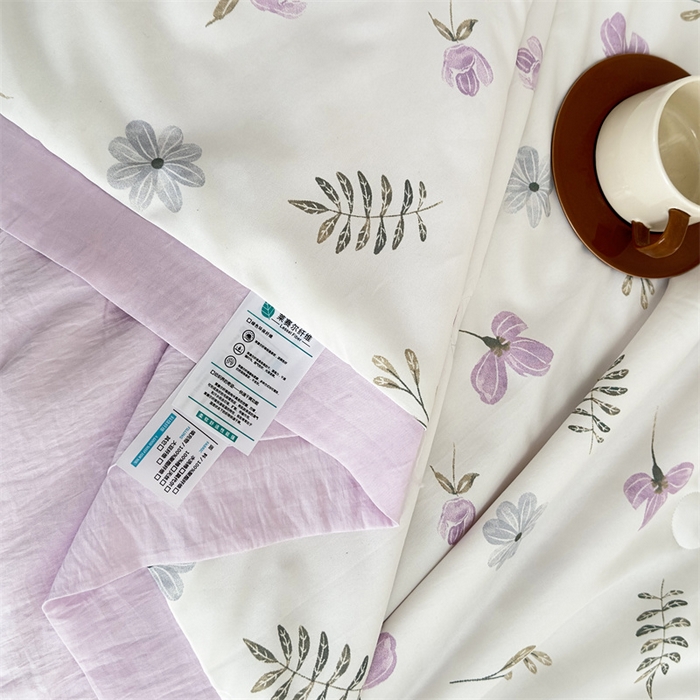 91家纺网 家纺一手货源 找家纺 青螺家纺2024新款50S天丝夏凉被 花满香-紫