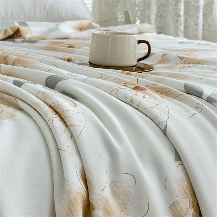 91家纺网 家纺一手货源 找家纺 青螺家纺2024新款50S天丝夏凉被 浪漫-夏咖