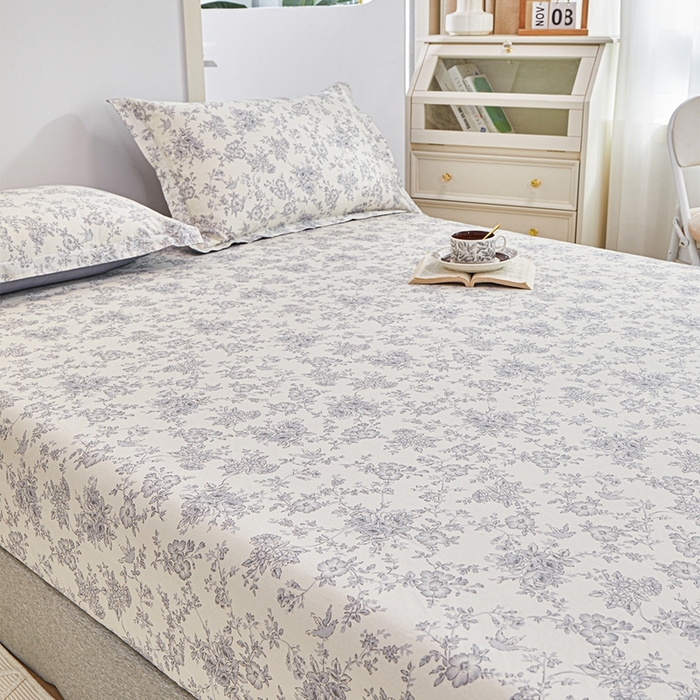 91家纺网 家纺一手货源 找家纺 元元被芯 2024新款小清新全棉套件单品-单床笠 洛莉