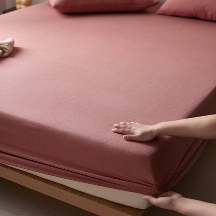 91家纺网 家纺一手货源 找家纺 （总）简纯主义 2025新款全棉有机雾感纱双层皱皱纱系列单床笠