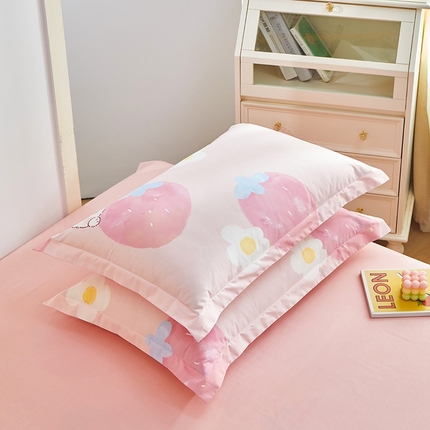 元元被芯 2024新款小清新全棉套件单品-单枕套 哈尼-粉