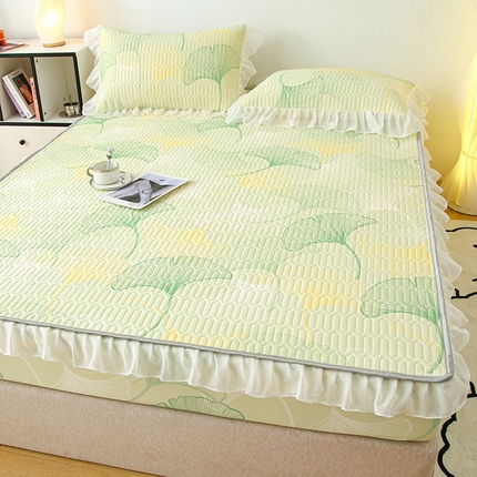 91家纺网 家纺一手货源 找家纺 （总）伊人坊 2024新款A类凉感丝花边款乳胶床笠三四件套