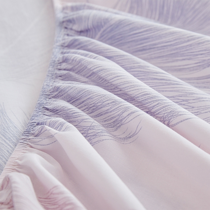 91家纺网 家纺一手货源 找家纺 元元被芯 2024新款小清新全棉套件单品-单床笠 且听风吟-粉