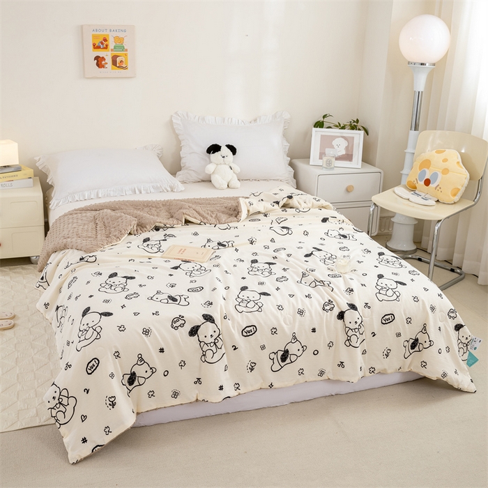 91家纺网 家纺一手货源 找家纺 芯元素 2024新款A类水洗棉凉豆豆夏被 假期小狗