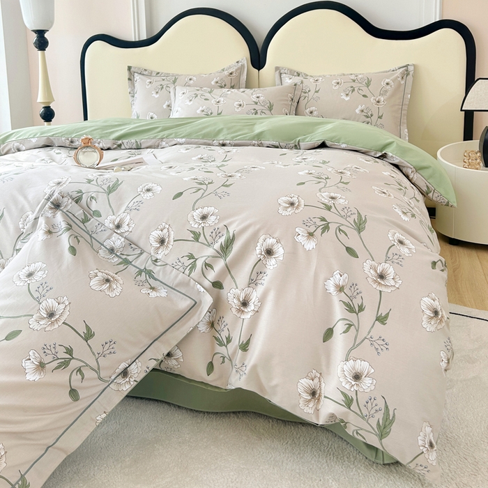 91家纺网 家纺一手货源 找家纺 橙艺家居 2024新款铂金云棉四件套 萱草梦