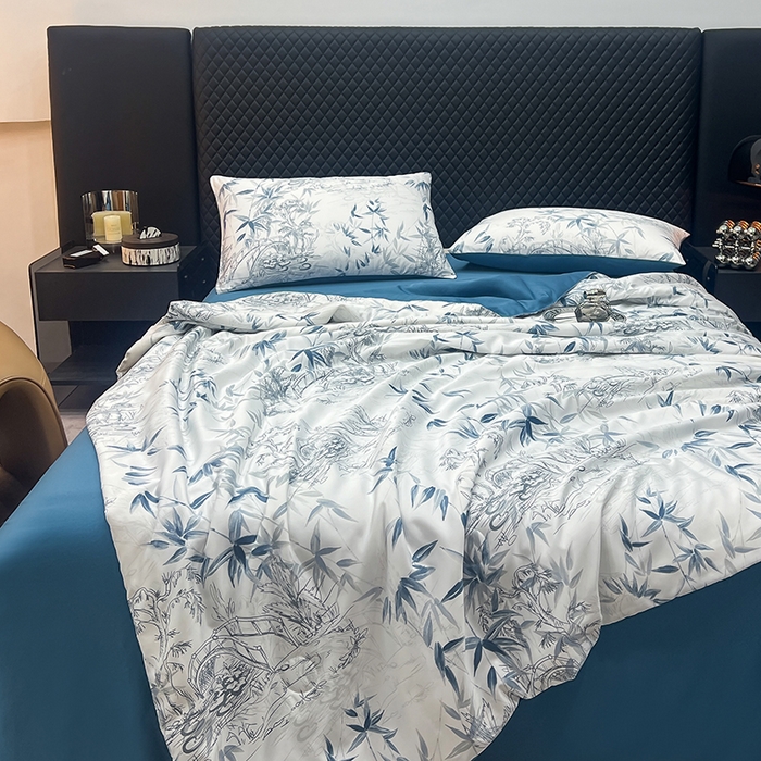 91家纺网 家纺一手货源 找家纺 馨乐家纺 2025新款水洗天丝夏被四件套 花型4