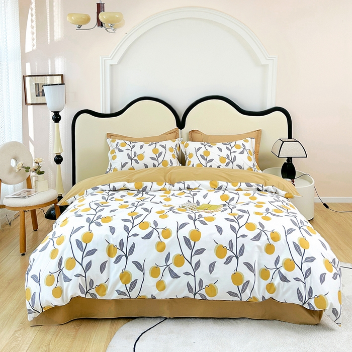 91家纺网 家纺一手货源 找家纺 橙艺家居 2024新款铂金云棉四件套 橘颂