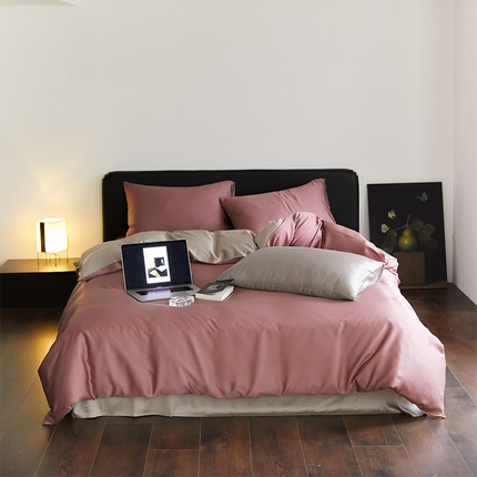 91家纺网 家纺一手货源 找家纺 （总）沐晴家纺 2025新款60兰精天丝简约轻奢纯色四件套