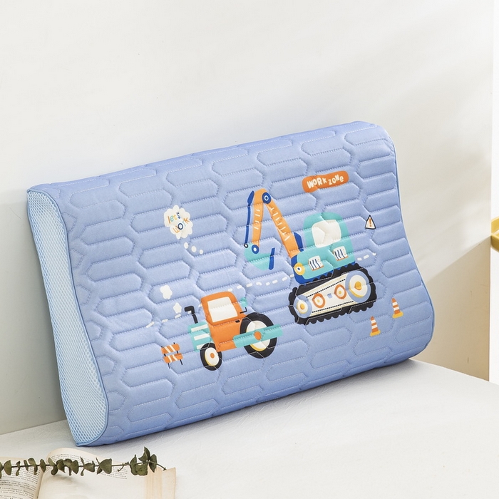 91家纺网 家纺一手货源 找家纺 大黄蜂家居家纺 2025新款凉感丝卡通乳胶枕套 挖掘机