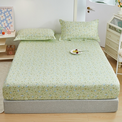 元元被芯 2024新款小清新全棉套件单品-单床笠 韩式清新-绿