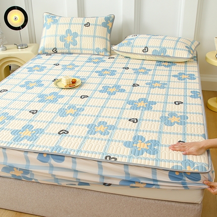 91家纺网 家纺一手货源 找家纺 （总）伊人坊 2024新款A类凉感丝0.4乳胶床笠凉席夏被套件