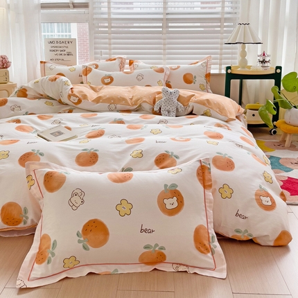 91家纺网 家纺一手货源 找家纺 （总）乐童家纺 新款直播热款13070纯棉印花吊边款一字绣四件套（三）