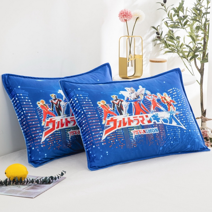 91家纺网 家纺一手货源 找家纺 大黄蜂家居家纺 2025新款水晶绒卡通图案枕套-平面款水晶绒枕套 奥特战士