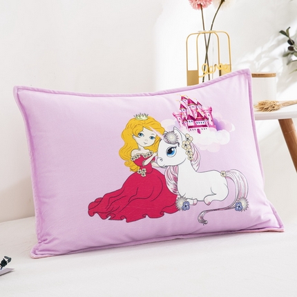 大黄蜂家居家纺 2025新款水晶绒卡通图案枕套-平面款水晶绒枕套 城堡公主
