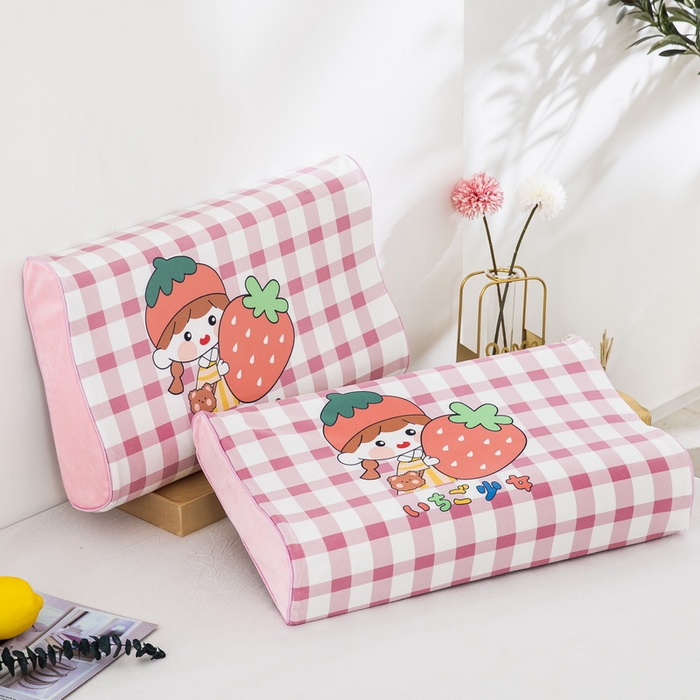 91家纺网 家纺一手货源 找家纺 大黄蜂家居家纺 2025新款水晶绒卡通图案枕套乳胶款水晶绒枕套 可爱少女