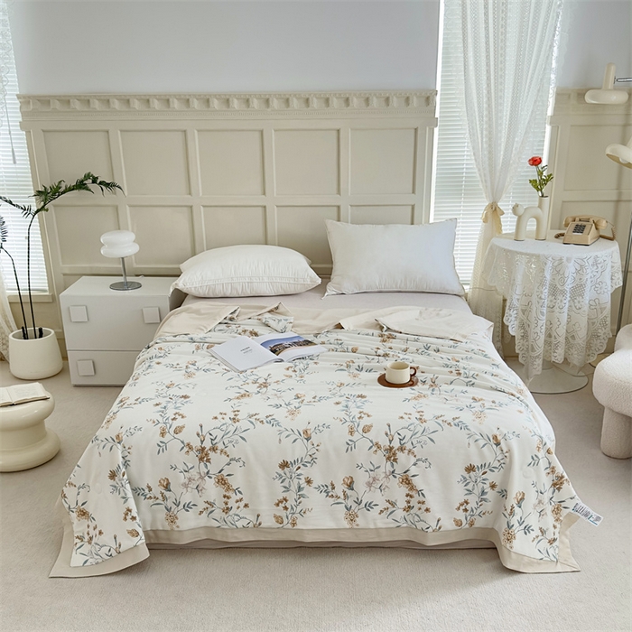 91家纺网 家纺一手货源 找家纺 青螺家纺2024新款50S天丝夏凉被 花城黄