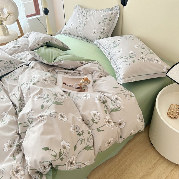 91家纺网 家纺一手货源 找家纺 橙艺家居 2024新款铂金云棉四件套 萱草梦