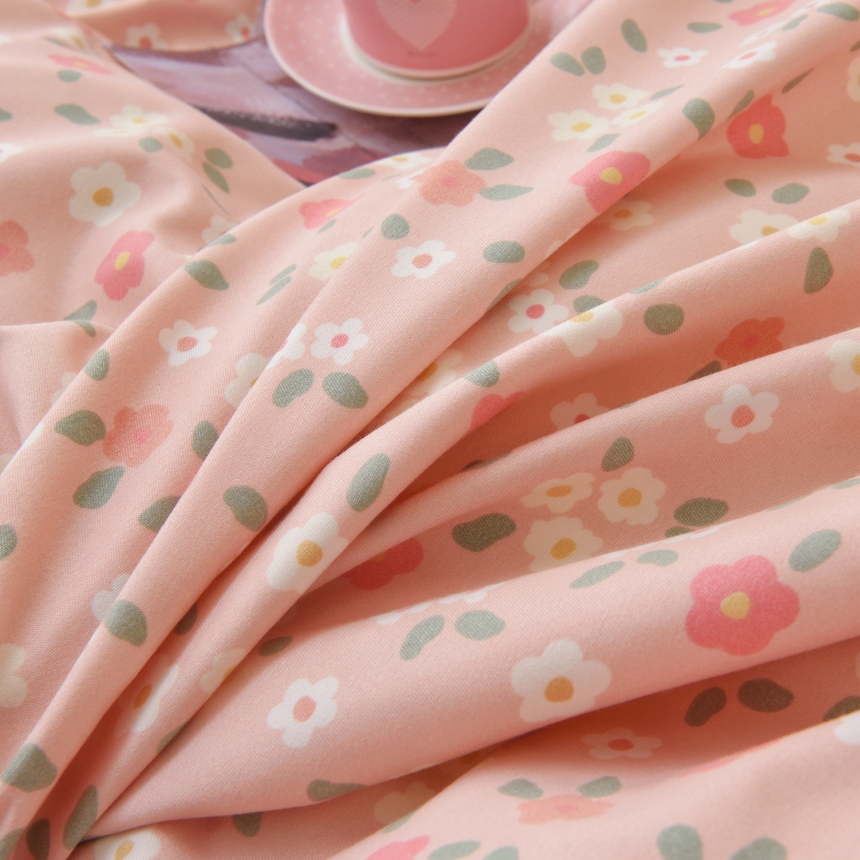 91家纺网 家纺一手货源 找家纺 宅家居 2024新韩版亲肤磨毛花边小号三件套 四件套床单大荷叶边 小清新-娅粉