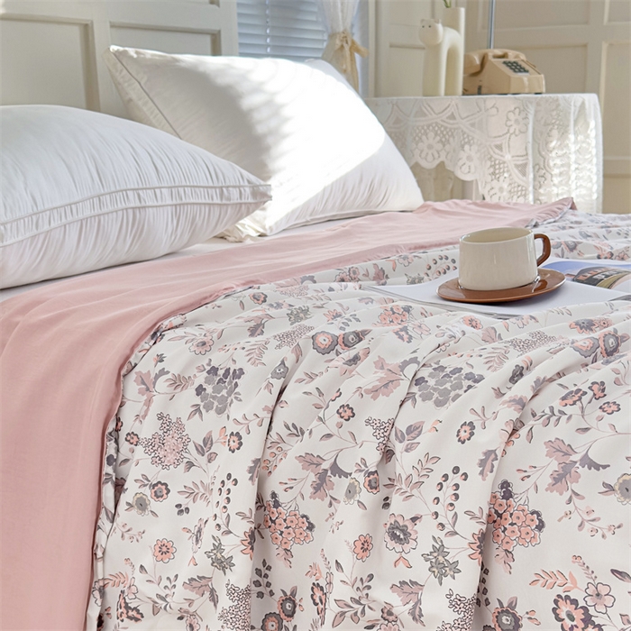 91家纺网 家纺一手货源 找家纺 青螺家纺2024新款50S天丝夏凉被 米洛-桔