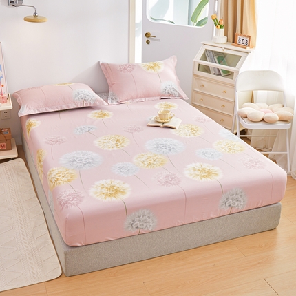 91家纺网 家纺一手货源 找家纺 元元被芯 2024新款小清新全棉套件单品-单床笠 惟妙惟肖-粉